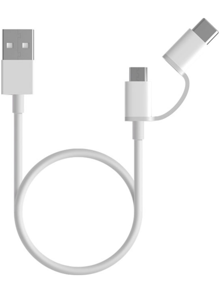 Кабель Xiaomi Mi 2-in-1 USB Cable Micro-USB to Type-C 0.3 м (Белый)