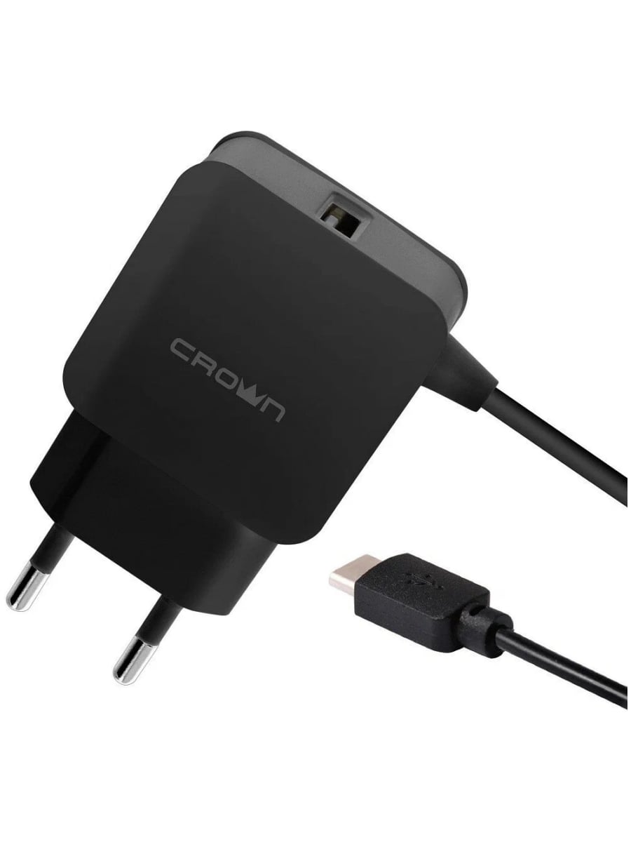 Сетевое зарядное устройство CrownMicro CMWC-3001, USB, 1.2 А, microUSB