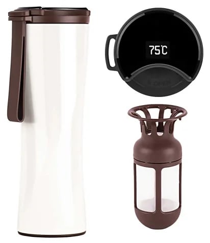 Термокружка KissKissFish MOKA Smart Coffee Tumbler (Белый)
