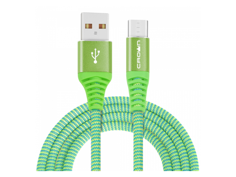 Кабель USB - micro USB  3102M CrownMicro Зеленый
