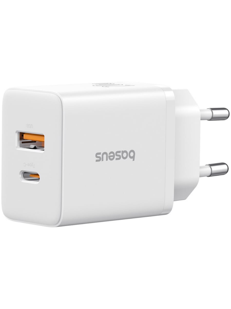 Сетевое зарядное устройство Baseus Cube USB-C+A 20W Белый