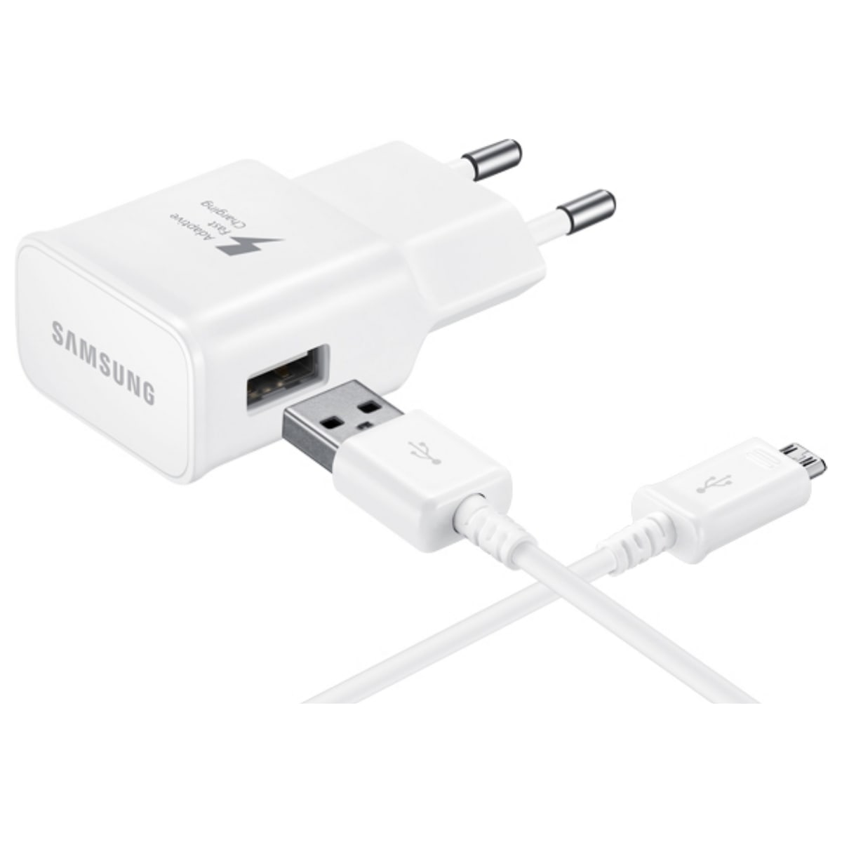 Сетевое зарядное устройство Samsung EP-TA20 + кабель micro USB 2A  (Белый)