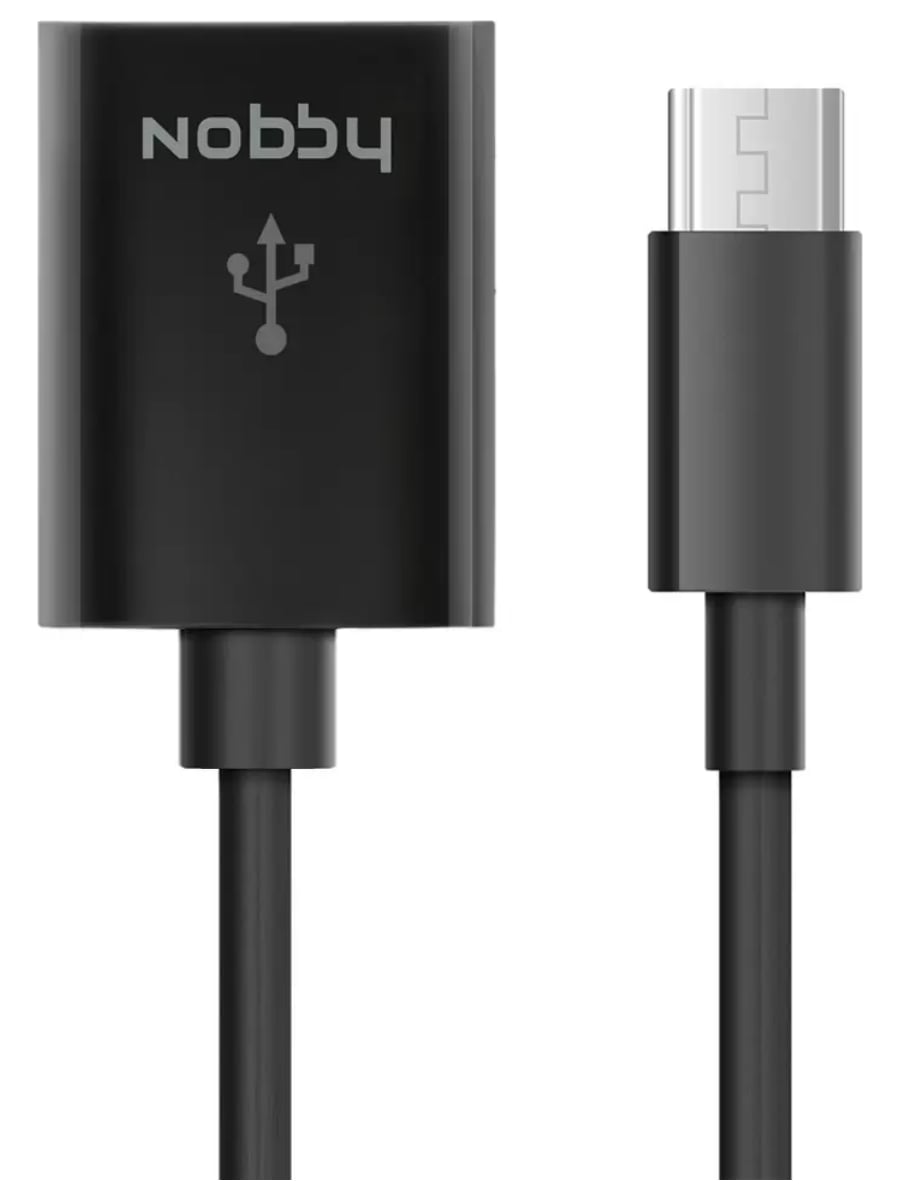 Кабель Nobby OTG USB - micro USB 0.15 м (Черный)