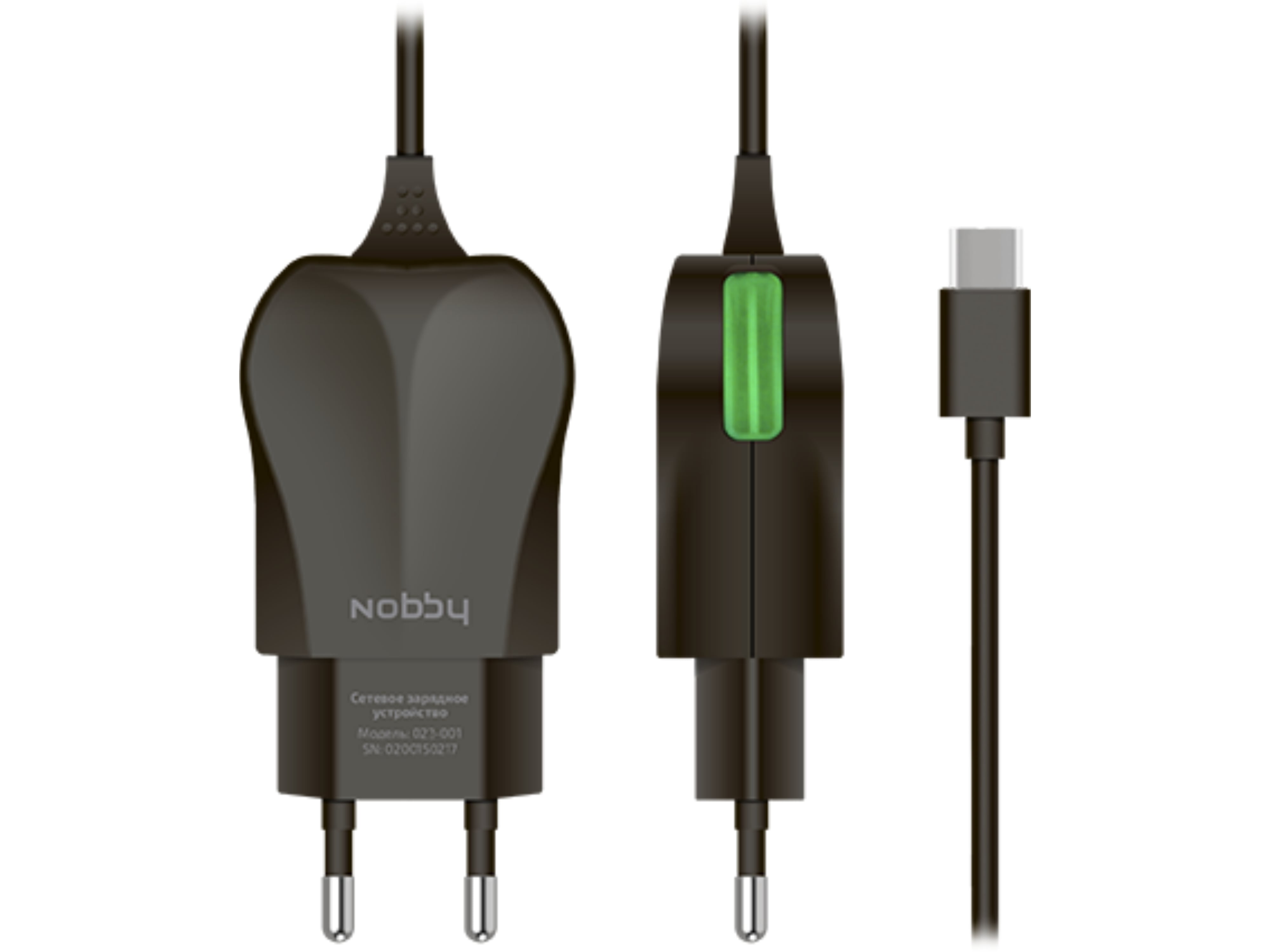 Сетевое зарядное устройство Type-C Nobby 1,2A  (Черный)