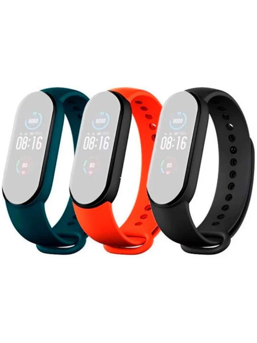 Комплект ремешков Xiaomi Mi Smart Band 5 Strap (3шт) (Черный)