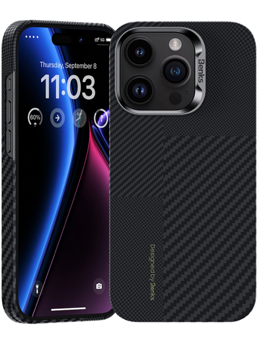 Клип-кейс для iPhone 15 Pro Benks Montage ArmorAir Kevlar MagSafe Черный
