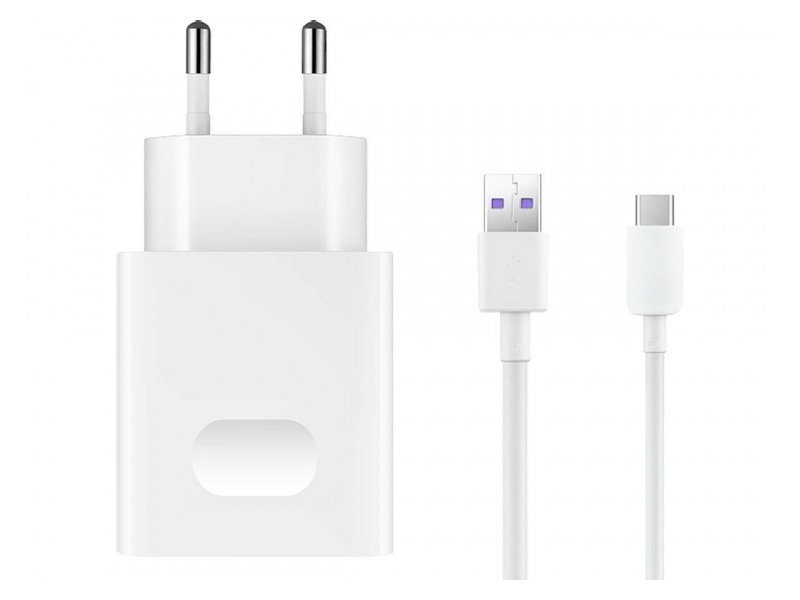 Сетевое зарядное устройство Huawei 1 USB + кабель Type C 2A Белый