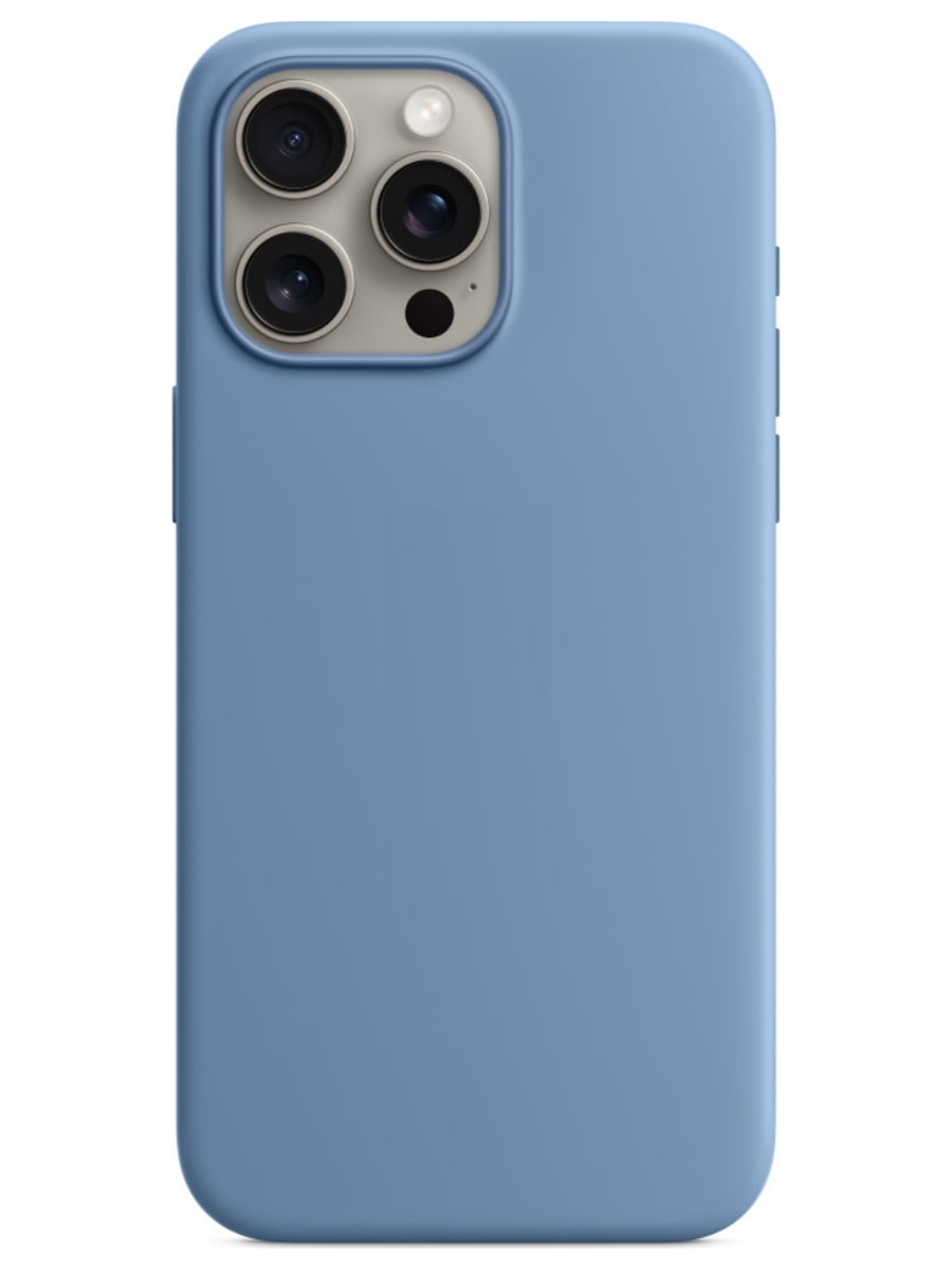 Чехол для iPhone 15 Pro Max Silicone Case Soft Touch (Голубой)