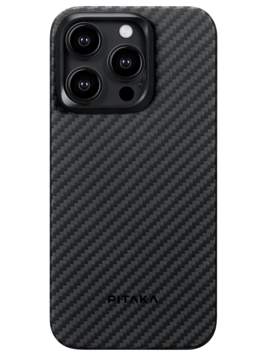 Клип-кейс для iPhone 15 Pro Pitaka MagEZ Case 4 узкое плетение (Черный)