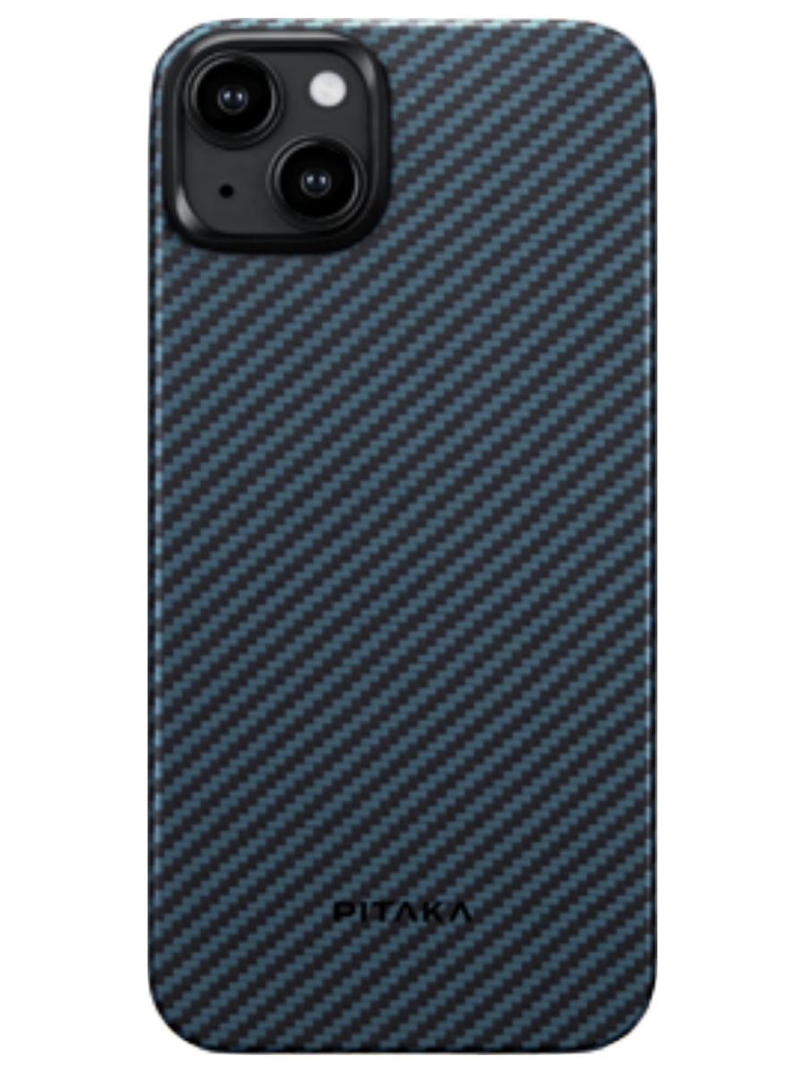 Клип-кейс для iPhone 15 Pitaka MagEZ Case 4 узкое плетение (Синий)