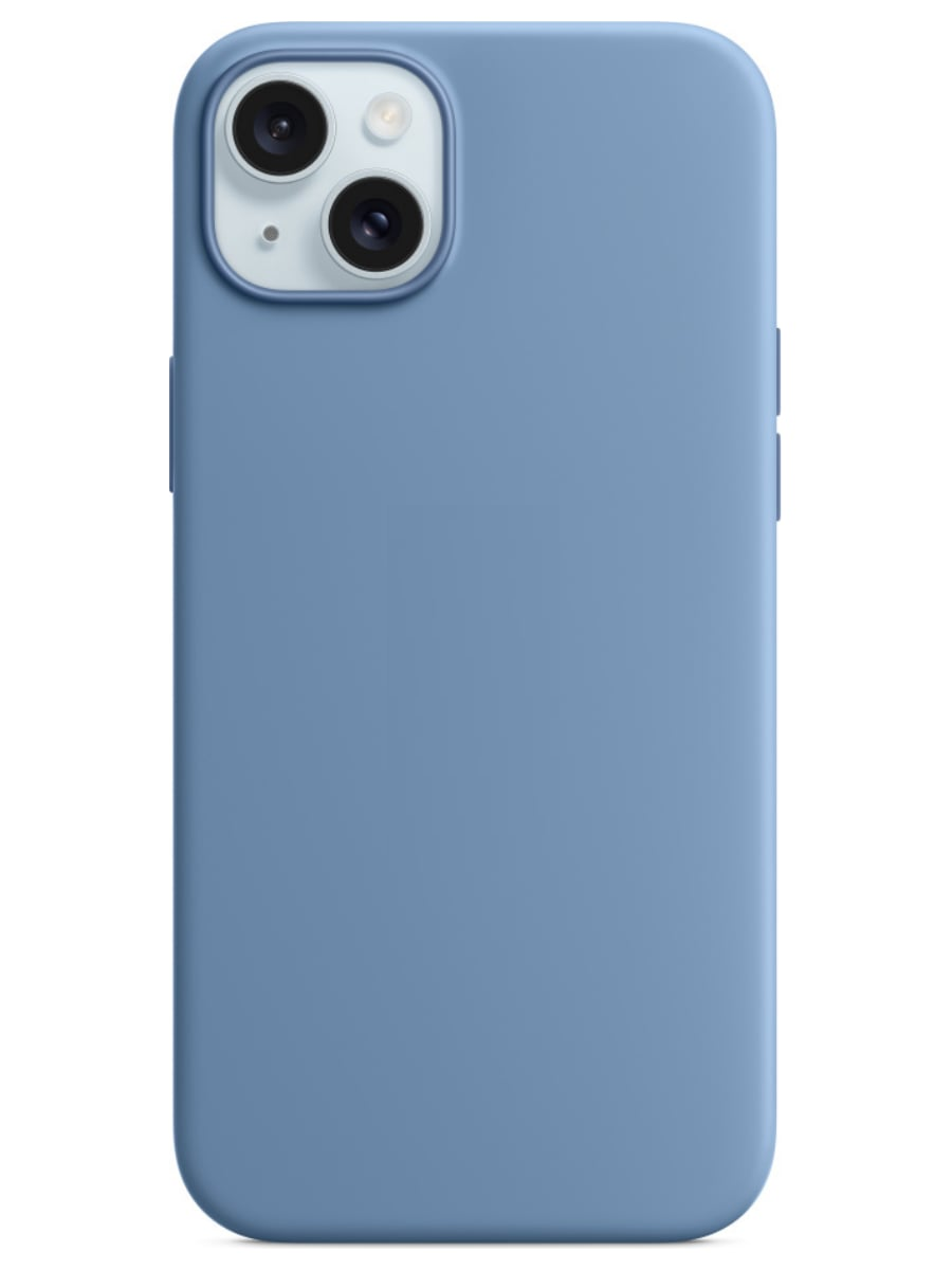 Чехол для iPhone 15 Plus Silicone Case Soft Touch (Голубой)