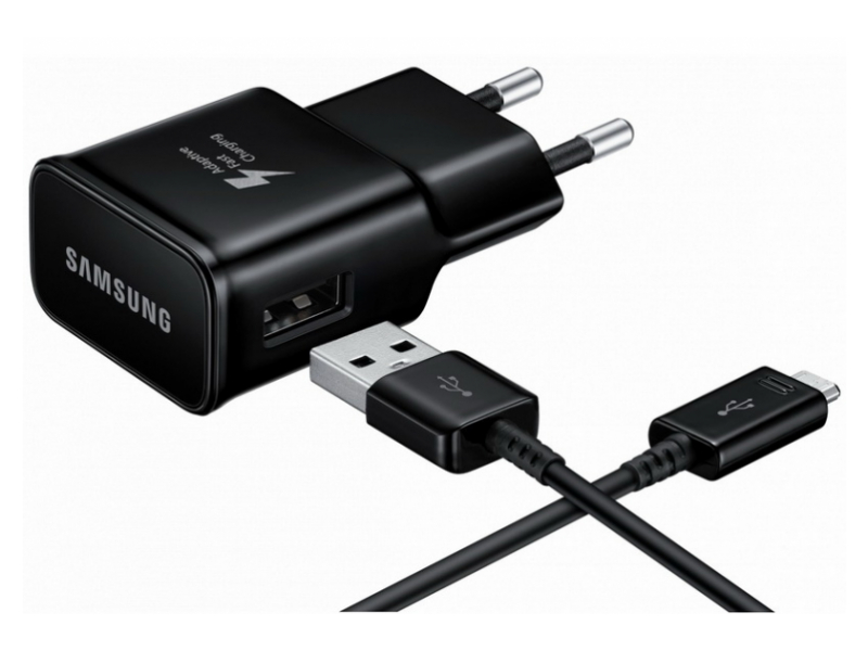 Сетевое зарядное устройство Samsung 1 USB + кабель Type-C 2A Черный