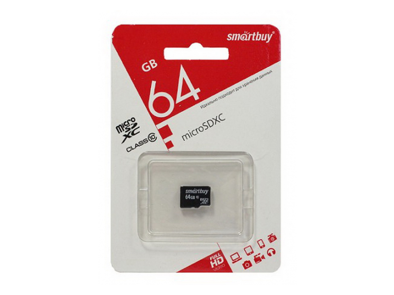 Карта памяти micro-SD 64GB class 10 без адаптера