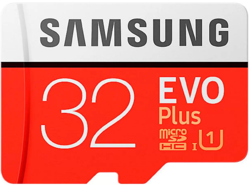 Карта памяти MicroSD Samsung 32GB Evo Plus с адаптером (Красный)