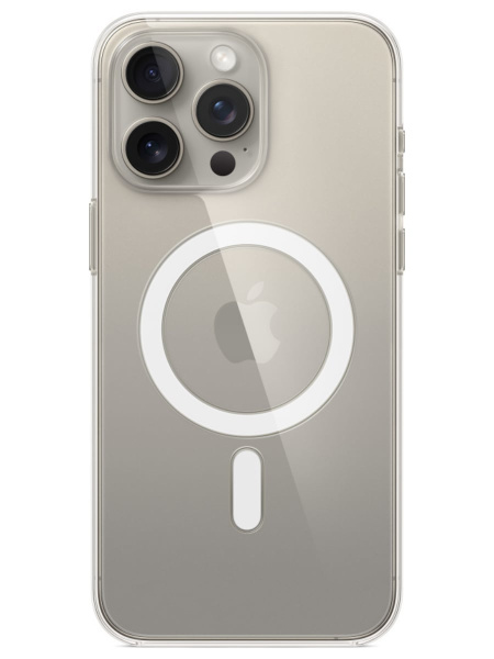 Чехол для iPhone 15 Pro Max Clear Case MagSafe Прозрачный