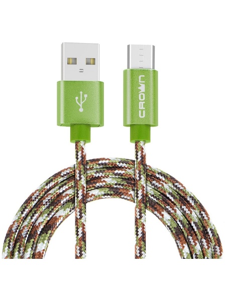 Кабель USB - micro USB  3092M CrownMicro (Зеленый)