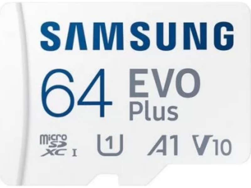 Карта памяти Samsung EVO Plus microSDHC 64Gb+SD adapter (Белый)
