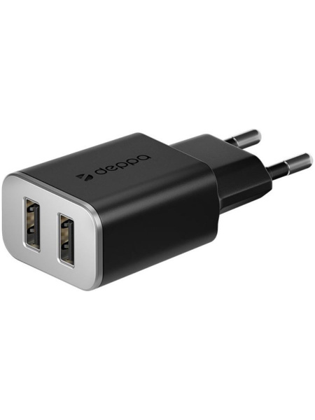 Сетевое зарядное устройство Deppa DEP-11385 2xUSB 3,4 A Черный