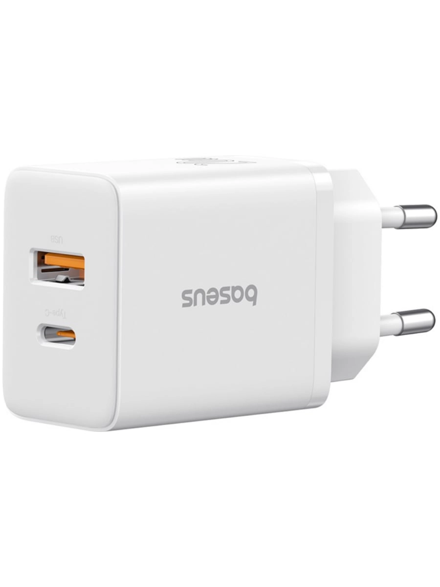 Сетевое зарядное устройство Baseus Cube USB-C+A 20W Белый