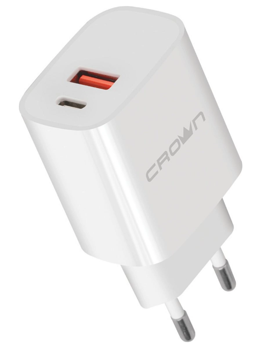 Сетевое зарядное устройство CrownMicro 3032F USB + Type-C QC3.0/PD 20W