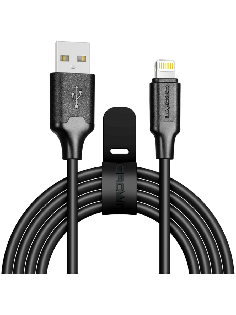Кабель USB - Lightning 3016L CrownMicro Черный