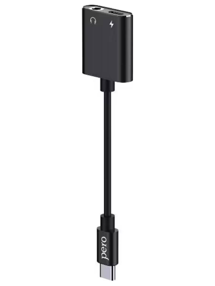 Переходник Pero для Apple USB Type-C-3.5 mm mini-jack Черный